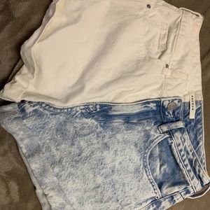 Two Toned Denim Jeans Shorts